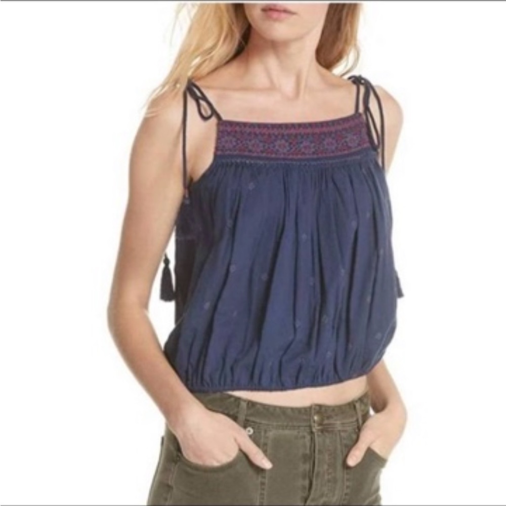 Free People Eternal Love Cotton Embroidered Tank - Medium